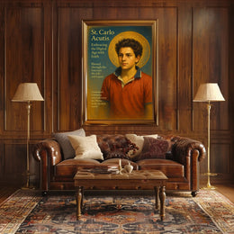 St. Carlo Acutis Embracing the Digital Age with Faith Poster