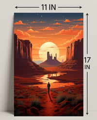 Desert Wanderer At Sunset Poster PosterGoat