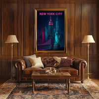 Neon Nights New York City Poster For NYC Lovers Home Decor