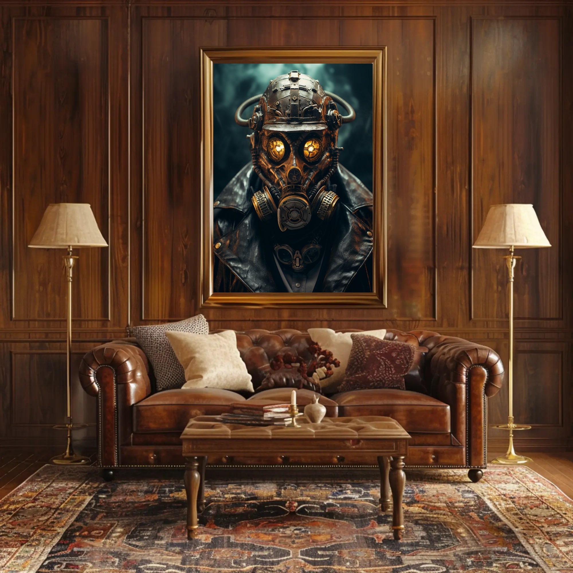 Steampunk Gas Mask Dystopian Futuristic Sci-Fi Poster