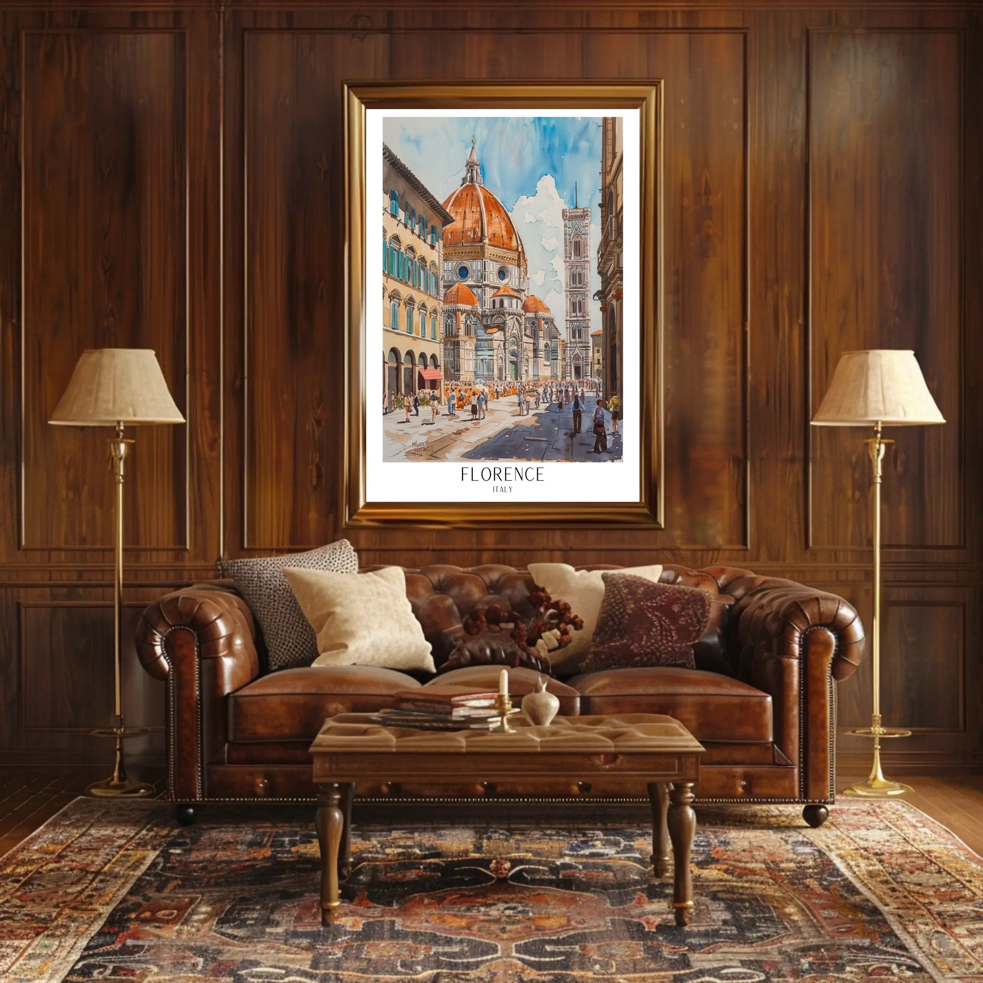 Florence Cathedral Watercolor Poster PosterGoat