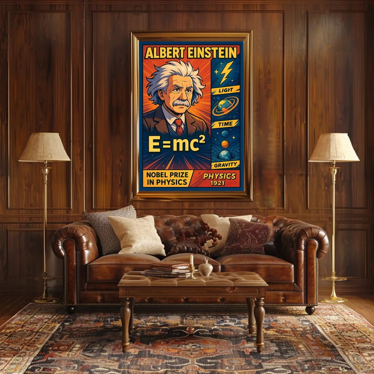 Einstein Nobel Prize 1921 Portrait Vintage Science Poster