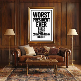 Bold Critique of American Leadership Political or Propaganda Poster