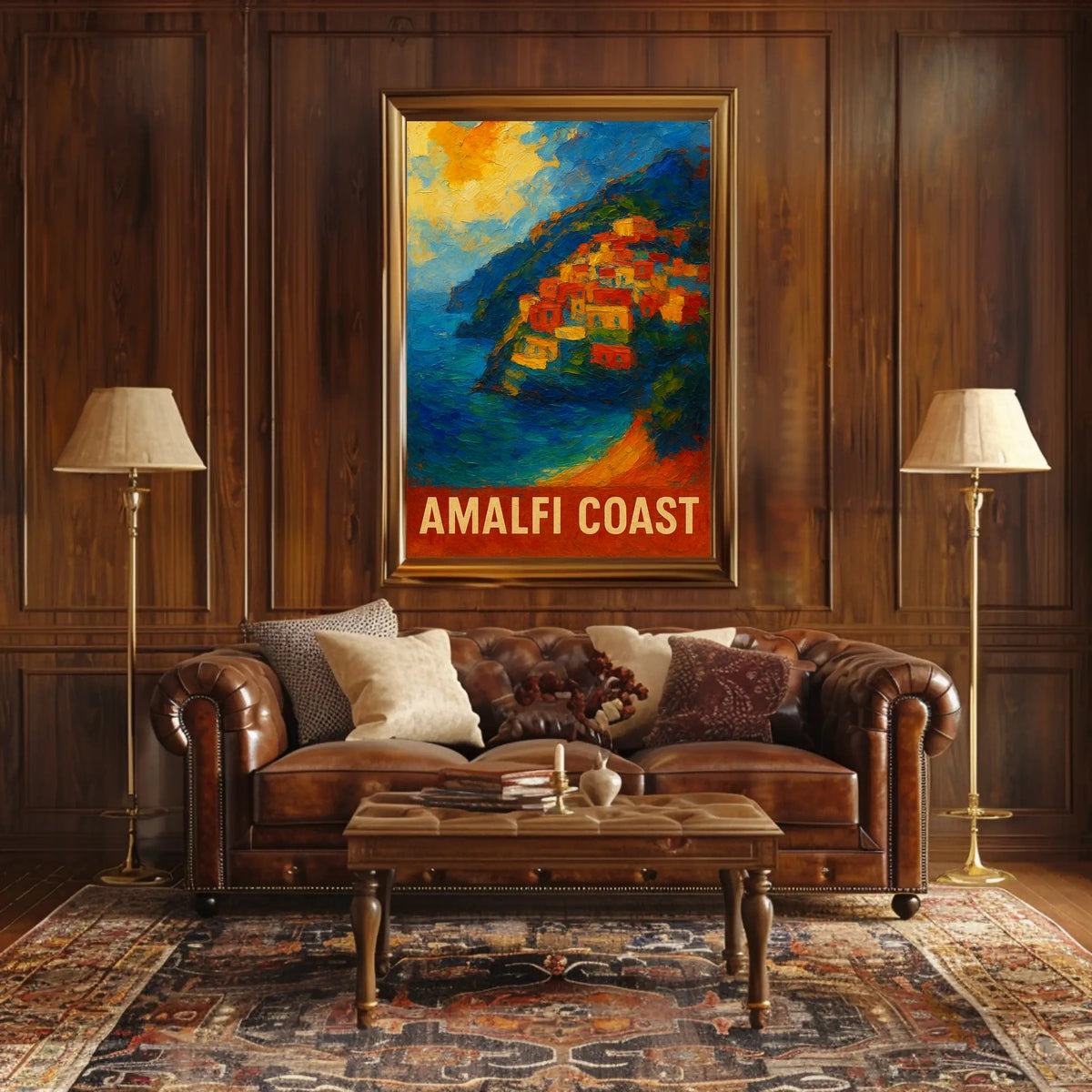 Amalfi Coast Poster Wall Art For Coastal Decor Gift