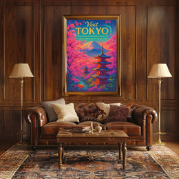 Visit Tokyo Cherry Blossoms Mount Poster