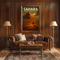 Sahara Desert Camel Adventure Travel Cinematic Poster