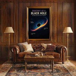 Anatomy of a Black Hole Infographic Educational Poster