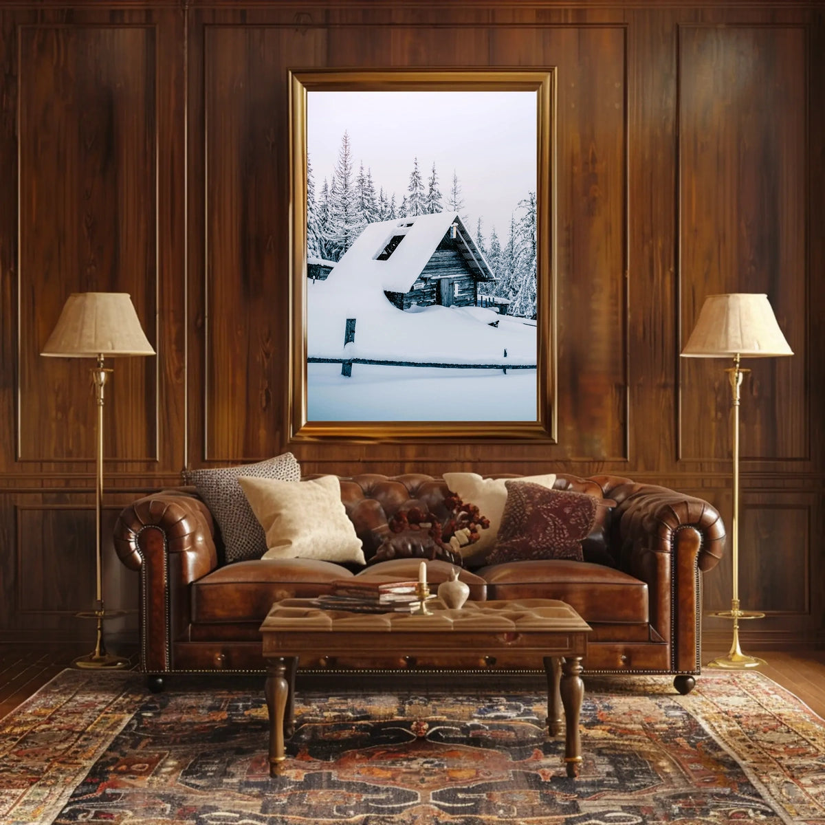 Winter Cabin In The Woods Poster