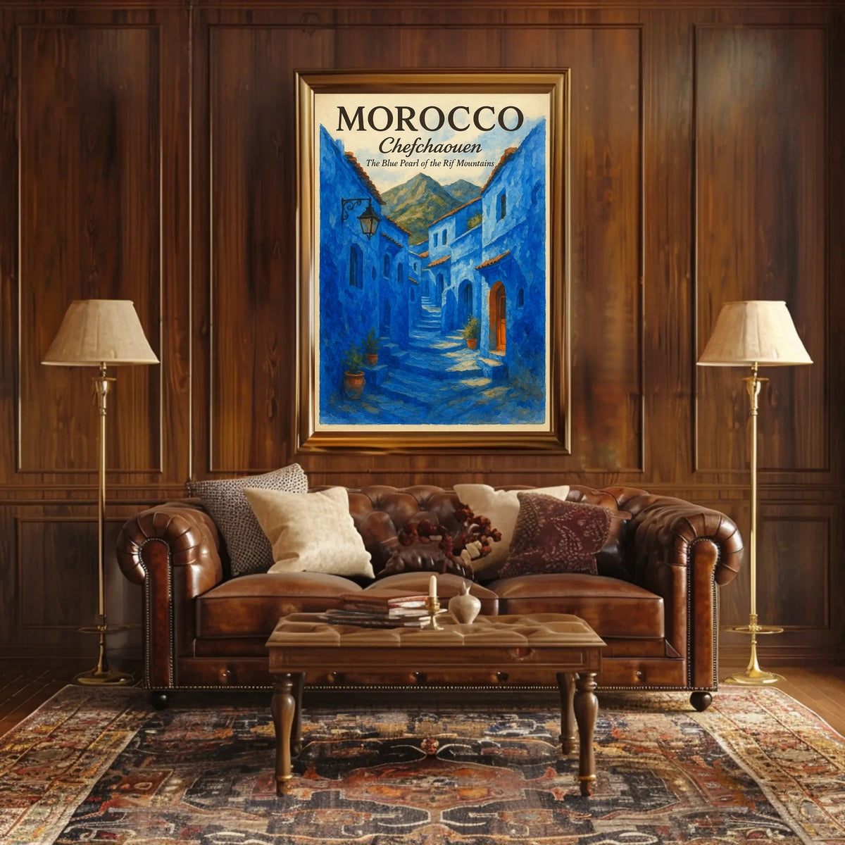 Chefchaouen Blue Pearl Moroccan Street Art Poster