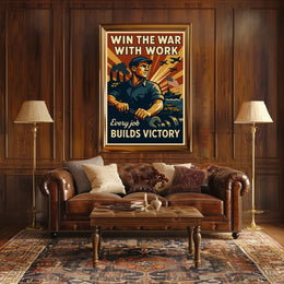 World War II Home-Front Labor Propaganda Poster