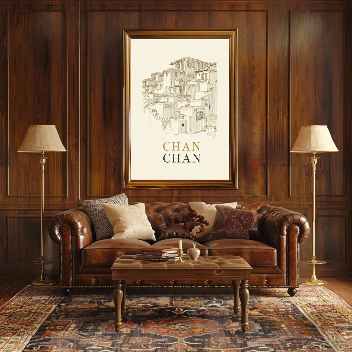 Chan Chan Architectural Illustration Poster