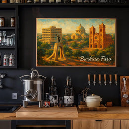 Burkina Faso Cultural Landmark Illustration Poster