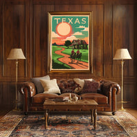 Texas Sunset Ride Poster