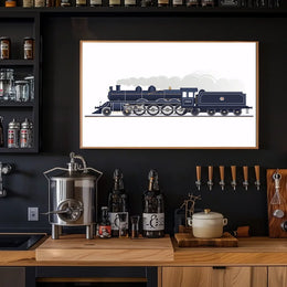 Vintage Steam Locomotive Poster: Classic Rail Elegance