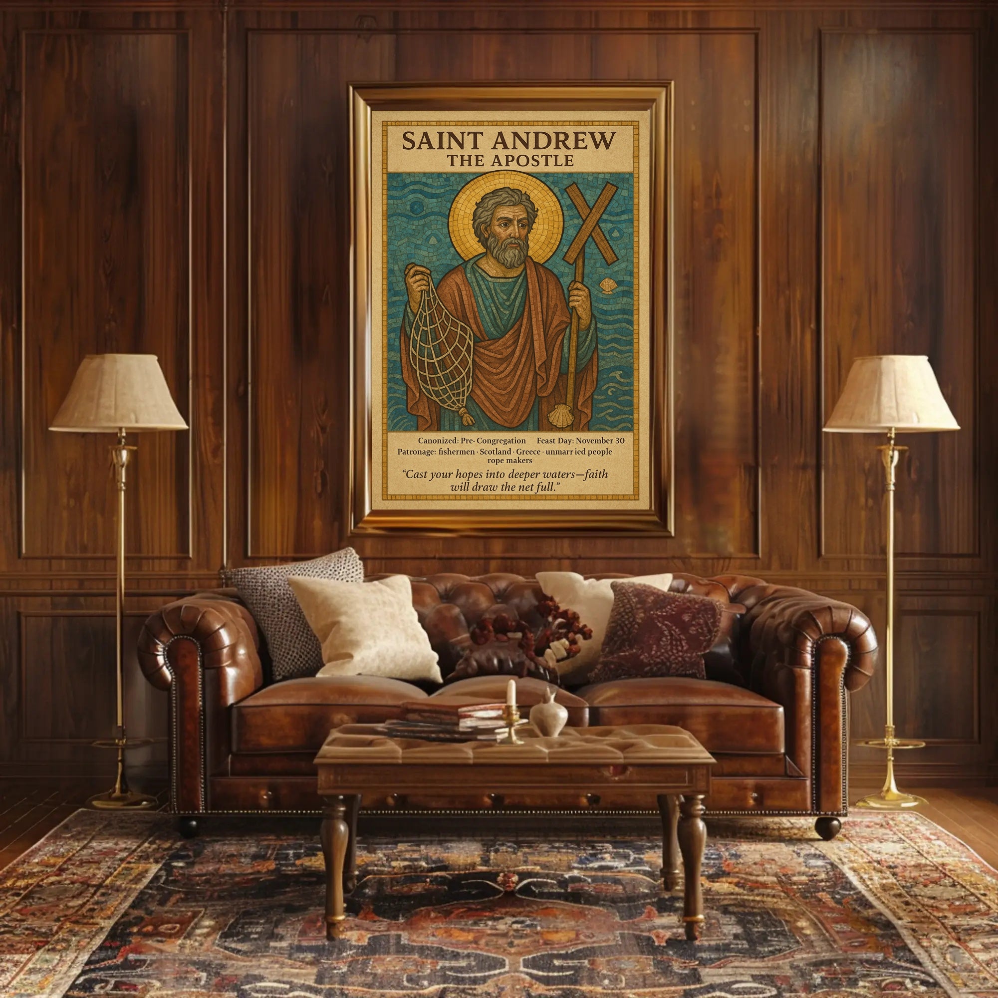 Saint Andrew Religious Icon Poster Cultural or Heritage Poster