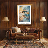 Mont Saint-Michel Watercolor Art: Travel Poster PosterGoat