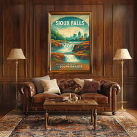 Sioux Falls Travel Adventure Art Poster PosterGoat