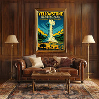 Yellowstone Geyser Adventure: National Park Poster