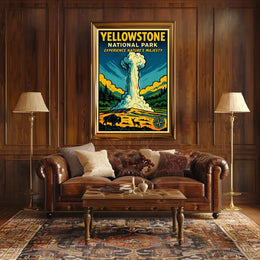 Yellowstone Geyser Adventure: National Park Poster