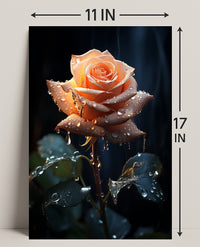 Dew-Kissed Rose Poster PosterGoat