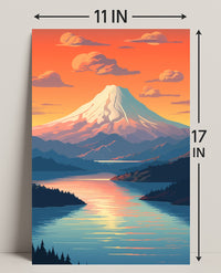 Majestic Mountain Sunset Poster PosterGoat