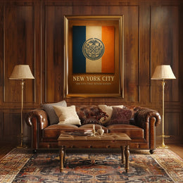 New York City Poster Modern Night Skyline Wall Art