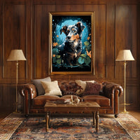 Enchanted Canine In Bloom Poster