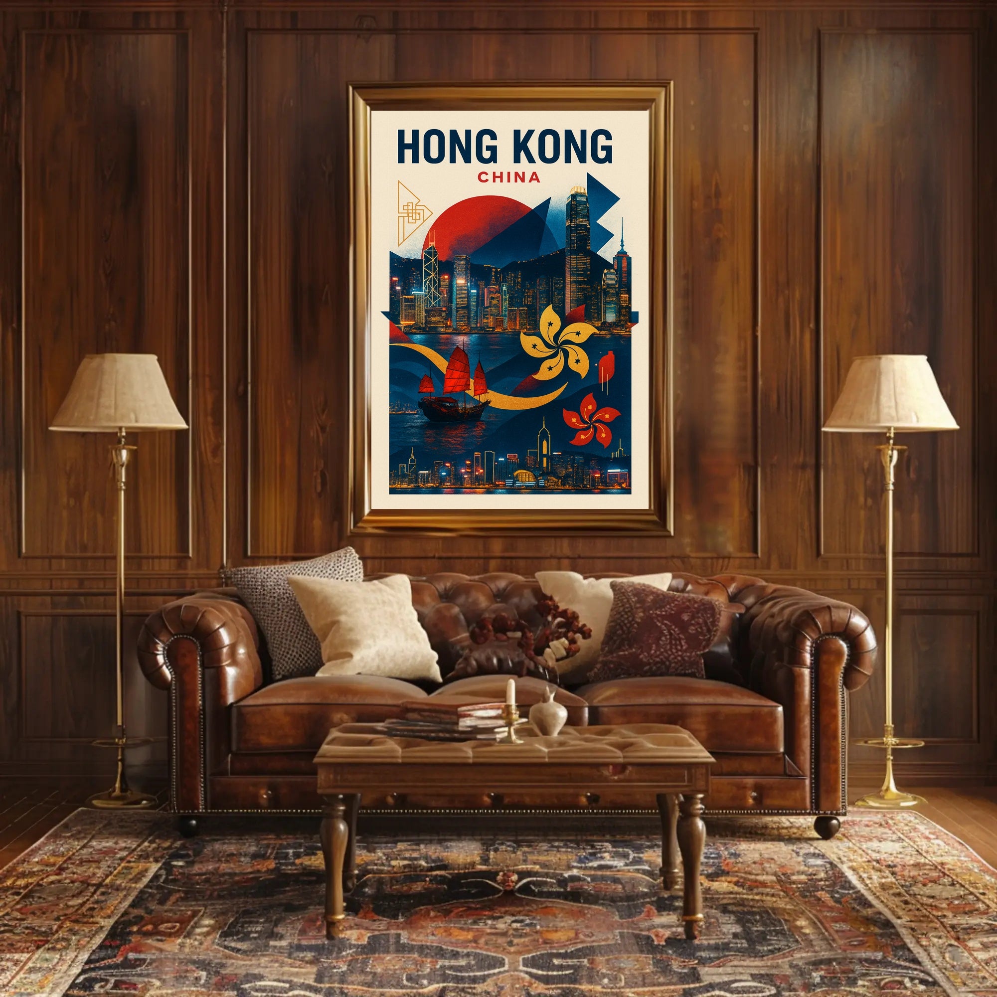 Hong Kong  A Vibrant Cityscape Poster PosterGoat