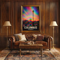 Columbus Georgia Vibrant View Travel Cityscape Impressionism Digital Painting Decor Poster