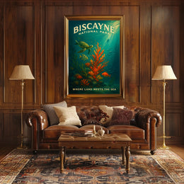 Underwater Scene Marine Life Biscayne National Park Coral Reef Poster