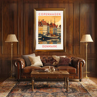 Copenhagen Harbor Scene Poster