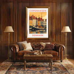 Copenhagen Harbor Scene Poster