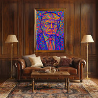 Psychedelic Presidential Donald Trump Portrait Poster PosterGoat