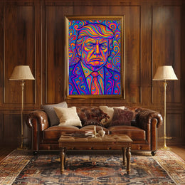Psychedelic Presidential Donald Trump Portrait Poster PosterGoat