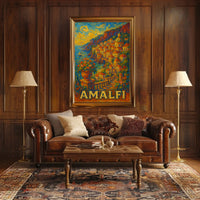 Amalfi Coast A Vibrant Impression Poster