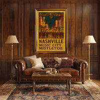 Nashville Music City Mistletoe Poster
