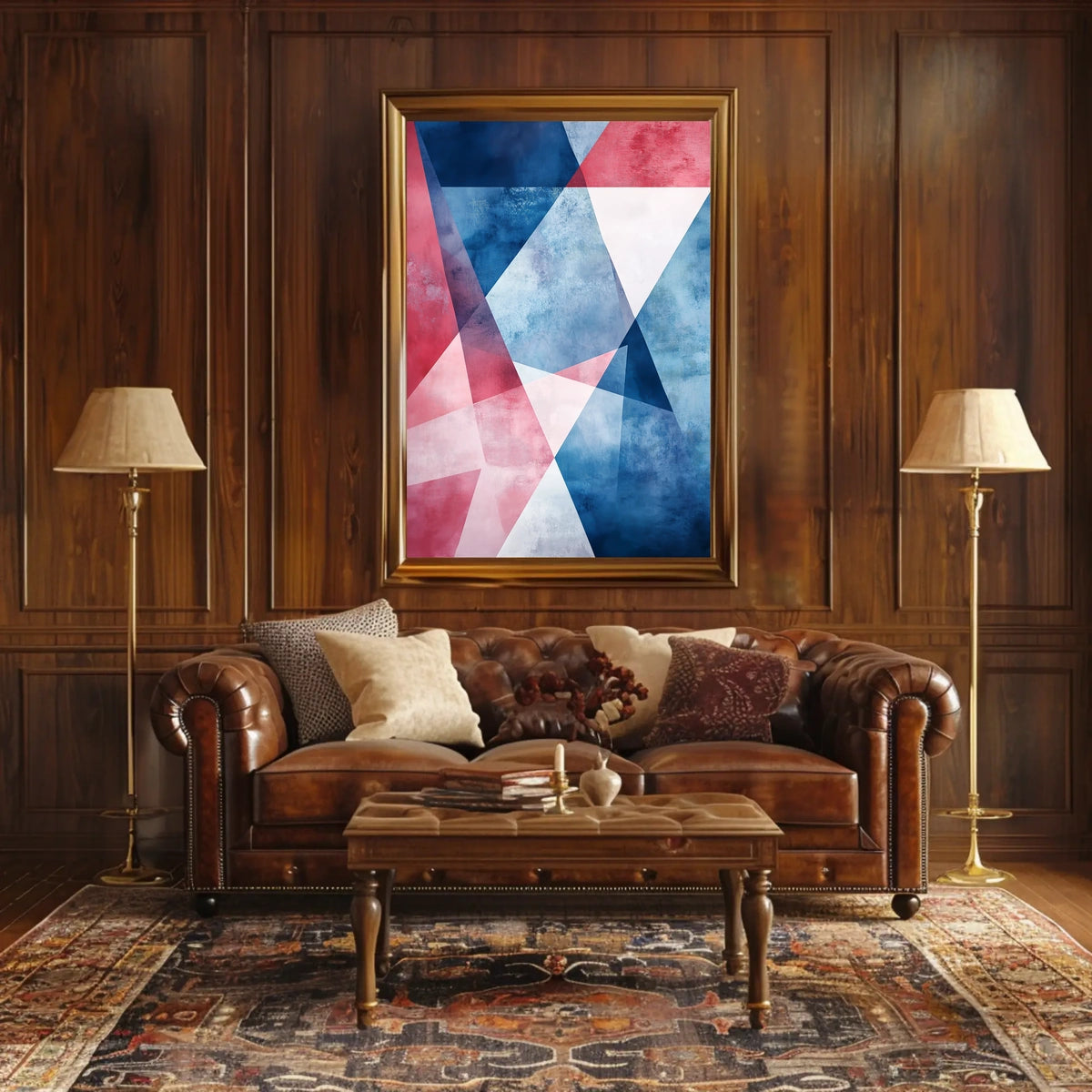 Geometric Abstract Patriotic Shapes Wall Art Poster