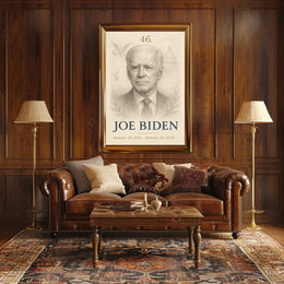 Joe Biden 46th President Sketch Poster Art Print for Home Decor PosterGoat