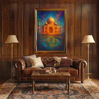 Taj Mahal Artistic Travel Poster