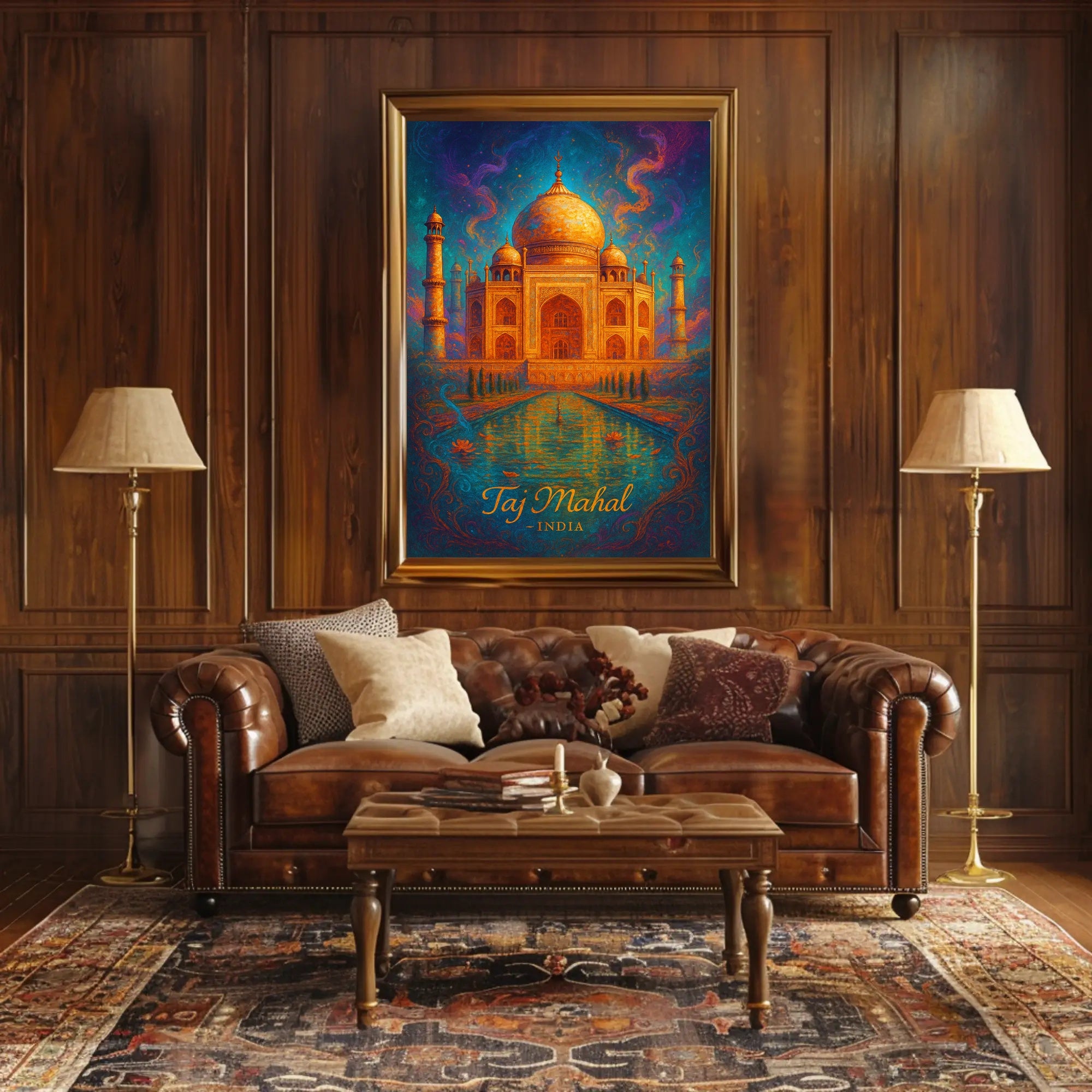 Taj Mahal Artistic Travel Poster