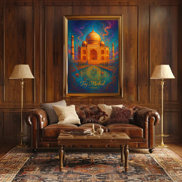 Taj Mahal Artistic Travel Poster