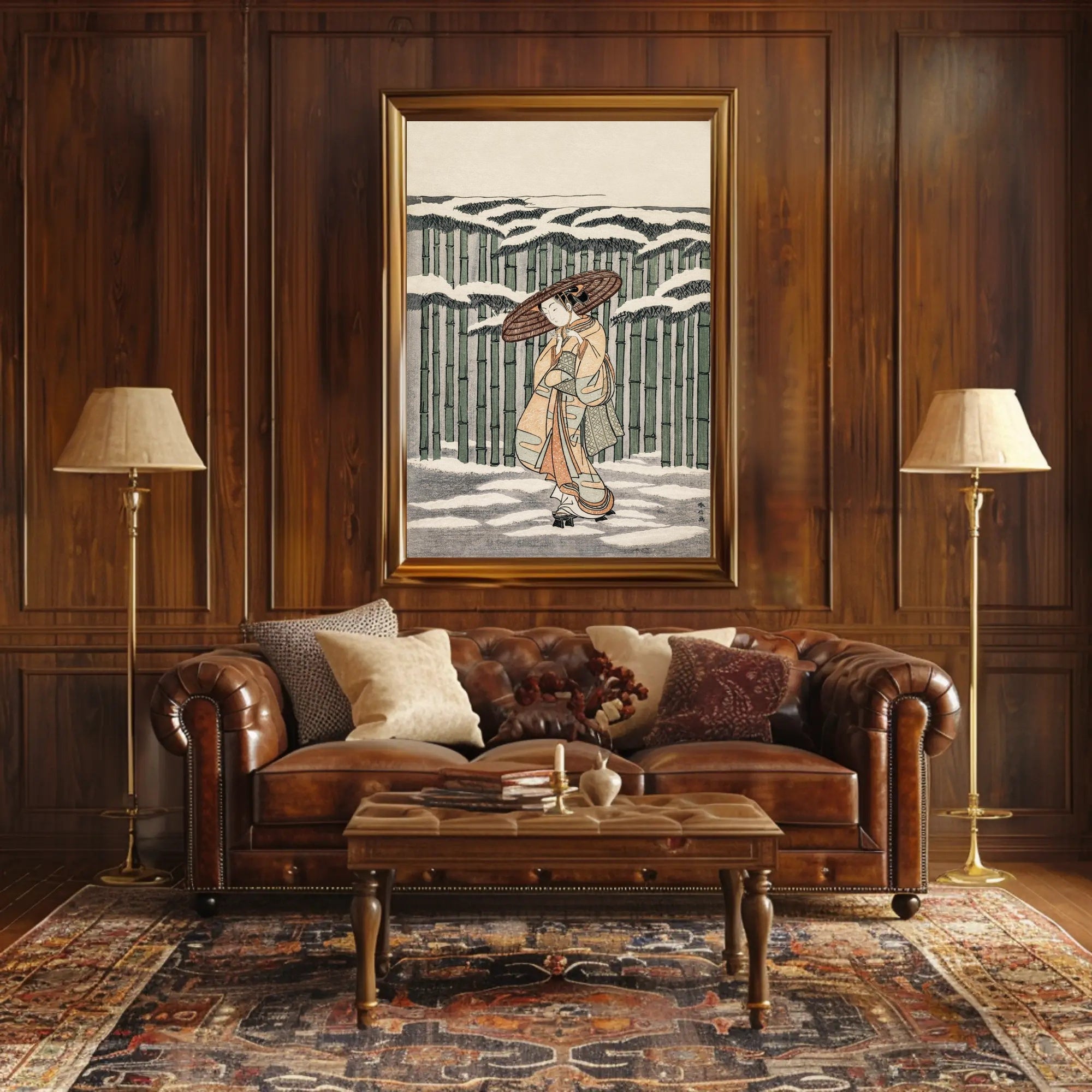 Winter Stroll in Bamboo Grove Poster