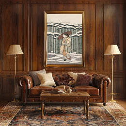 Winter Stroll in Bamboo Grove Poster