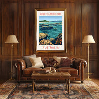 Great Barrier Reef: Vibrant Marine Life and Coral Formations Poster