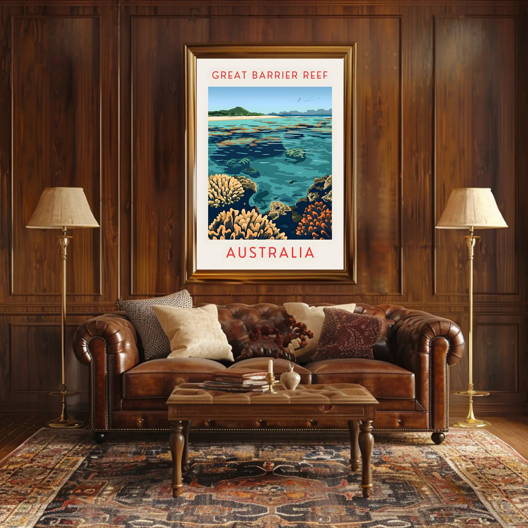 Great Barrier Reef: Vibrant Marine Life and Coral Formations Poster