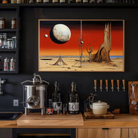 Surreal Extraterrestrial Landscape Poster with Futuristic Sci-Fi Vibe