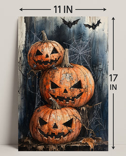 Haunted Halloween Pumpkins Poster
