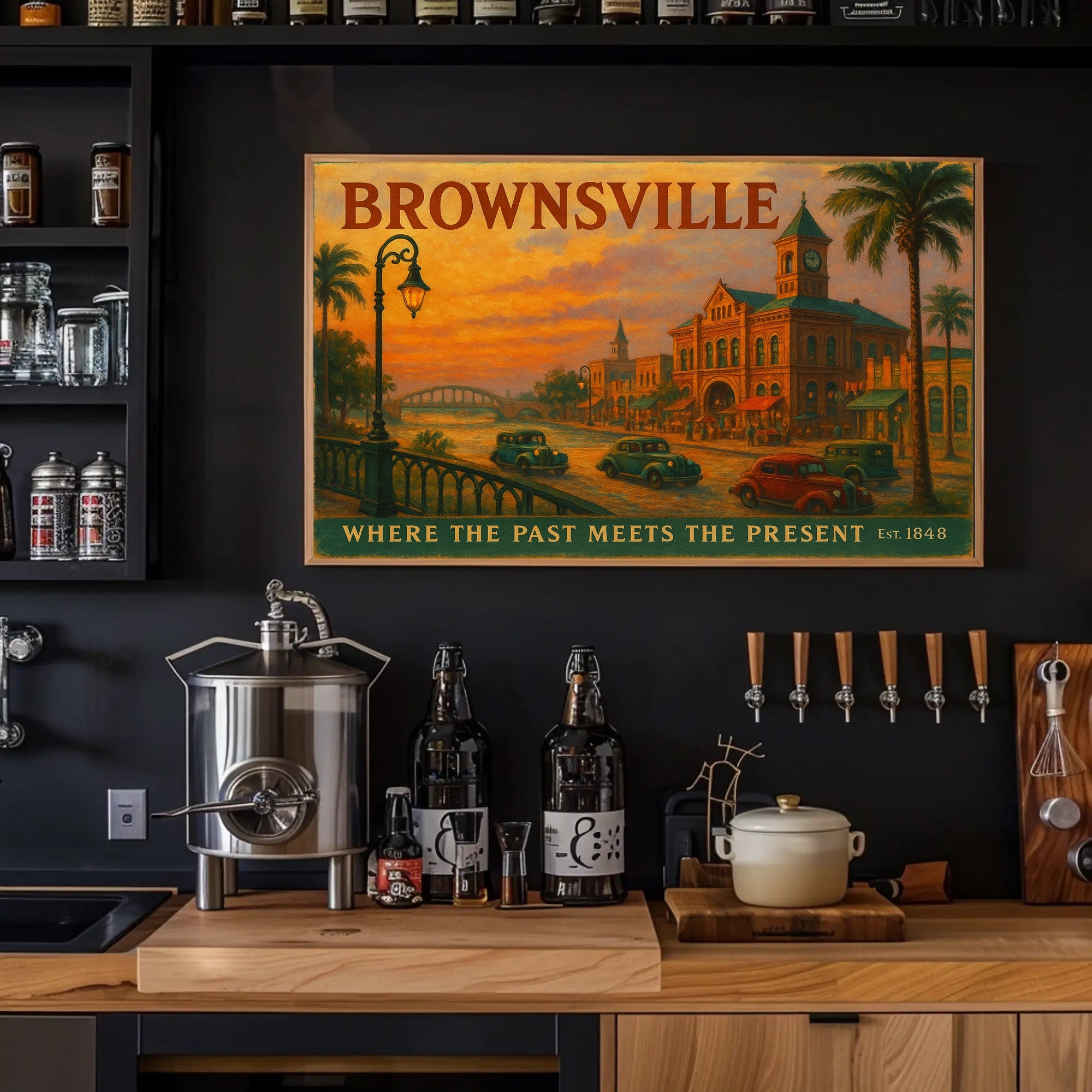 Brownsville Travel Poster Art Print