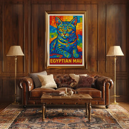 Egyptian Mau Mosaic Art Poster