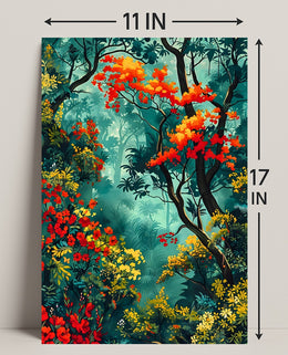 Vibrant Forest Scene William Morris Art Poster